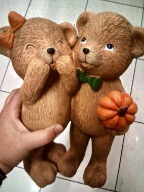 New Autumn Teddy Bears with Pumpkin Decor - giggling bear